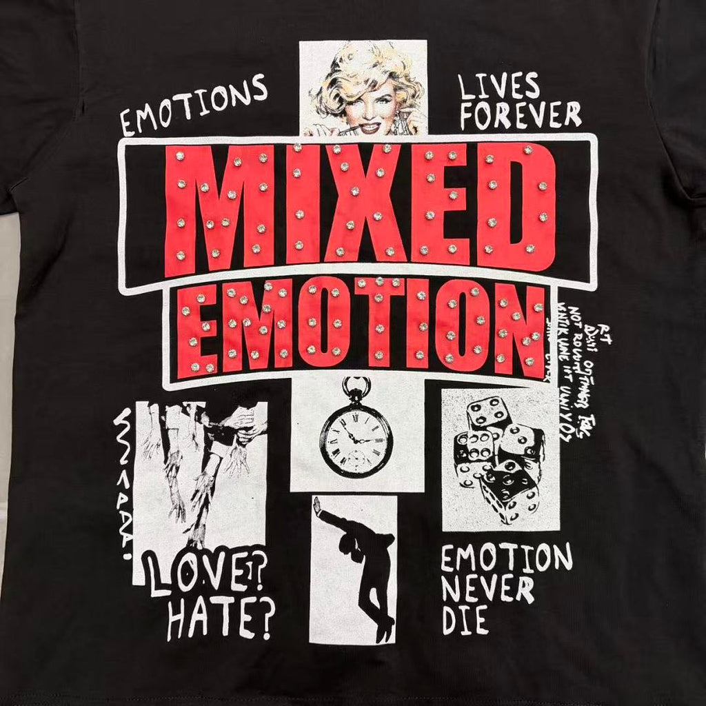 Mixed Emotion Graphic Collage T-Shirt