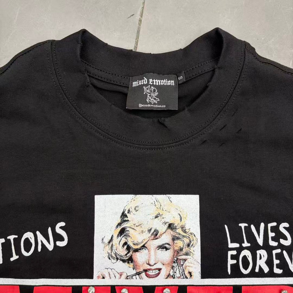 Mixed Emotion Graphic Collage T-Shirt