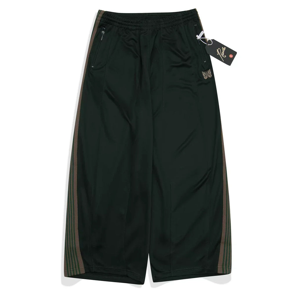 Needles Butterfly Embroidered Side Stripe Wide Leg Track Pants Navy