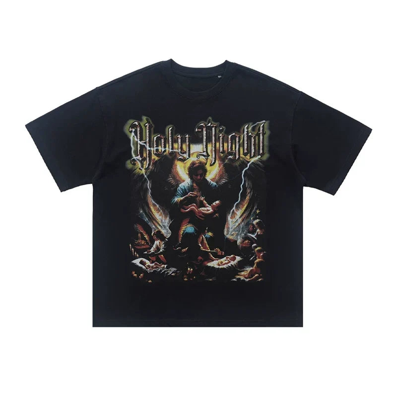 ONSEVENINE "Holy Night" White Graphic Tee