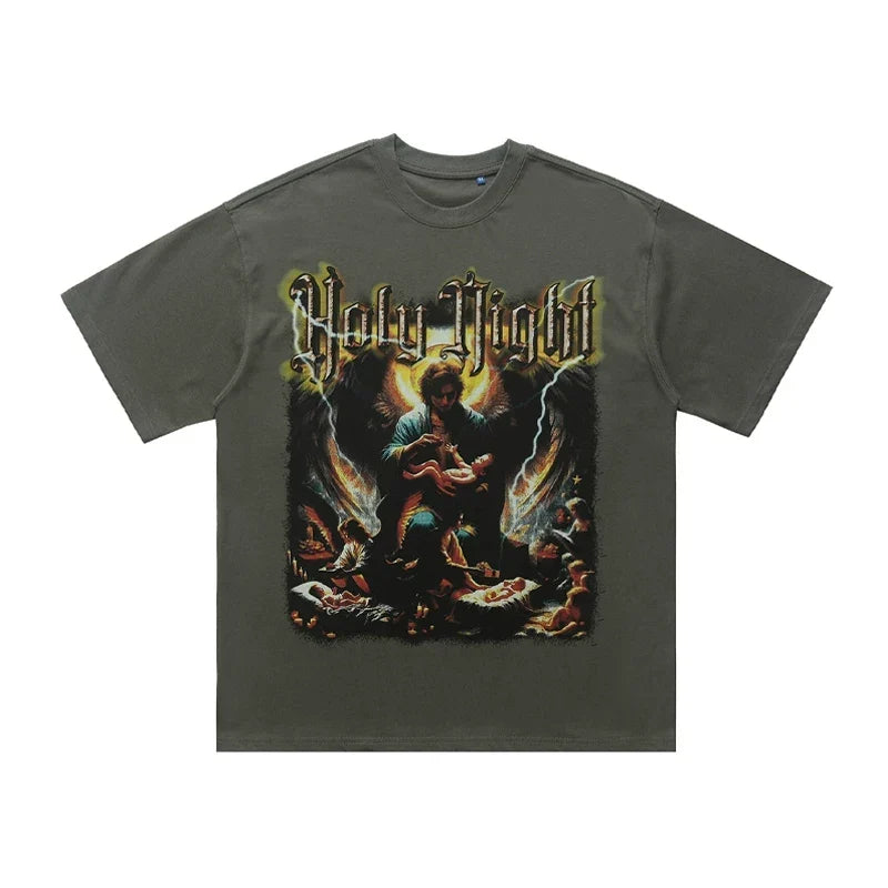 ONSEVENINE "Holy Night" White Graphic Tee